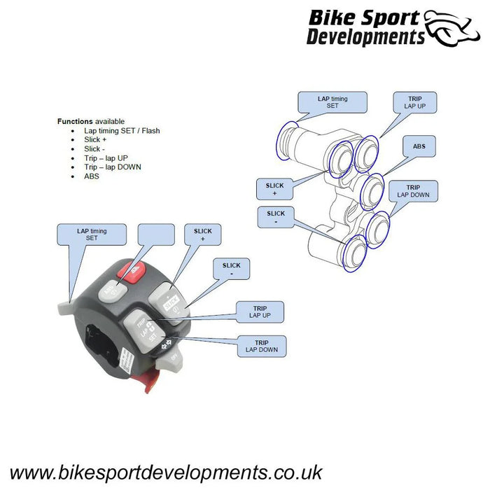 '13 -'18 BMW S1000RR K46 - 6 function race switch - handlebar/clutch mount-