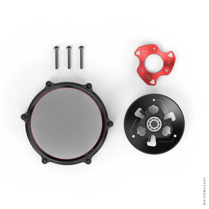 Rizoma Clear Clutch Cover Kit for '18- '26 Ducati Panigale V4 / V4S