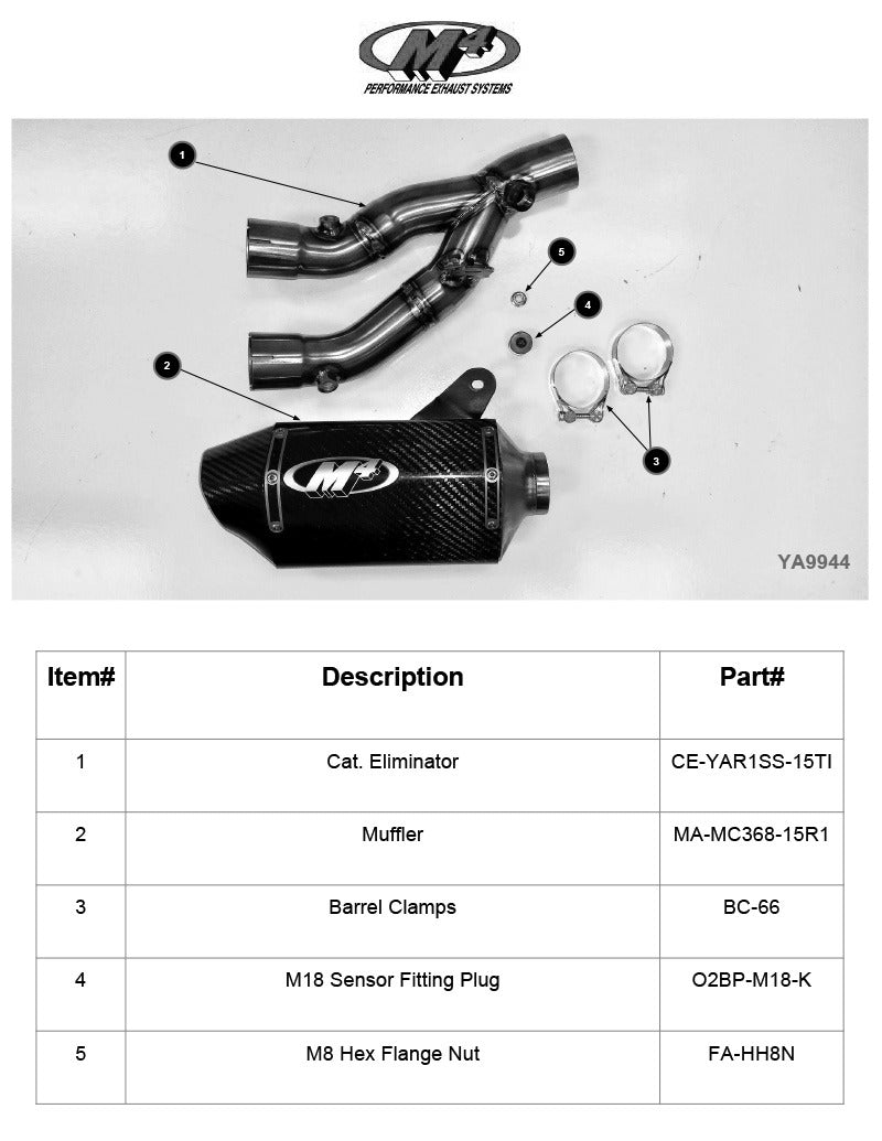 M4 Street Slayer Half System '15-'24 Yamaha R1