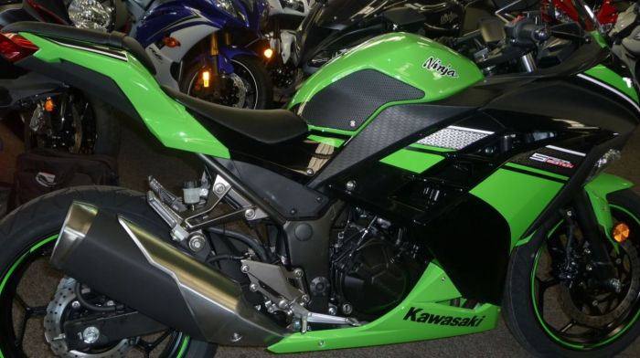 KAWASAKI Ninja 300  ('13-'24) Snake Skin Tank Grips: Free Center Tank Protector Included