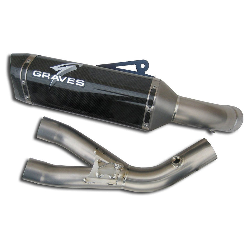 Graves '15-'24 Yamaha R1 Cat Eliminator Titanium/Carbon Exhaust