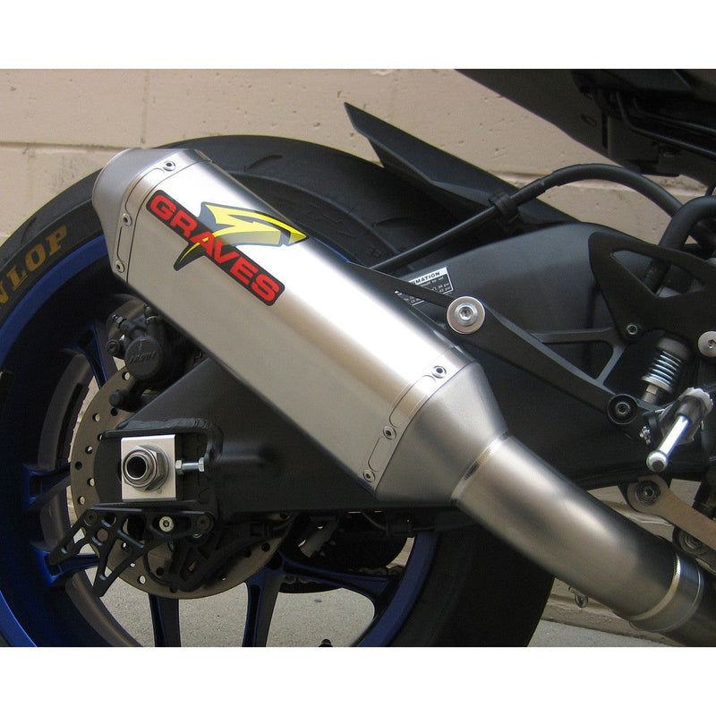 Graves '15-'24 Yamaha R1 Cat Eliminator Titanium/Carbon Exhaust
