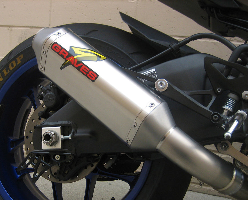 Graves '15-'24 Yamaha R1 Cat Eliminator Titanium/Carbon Exhaust