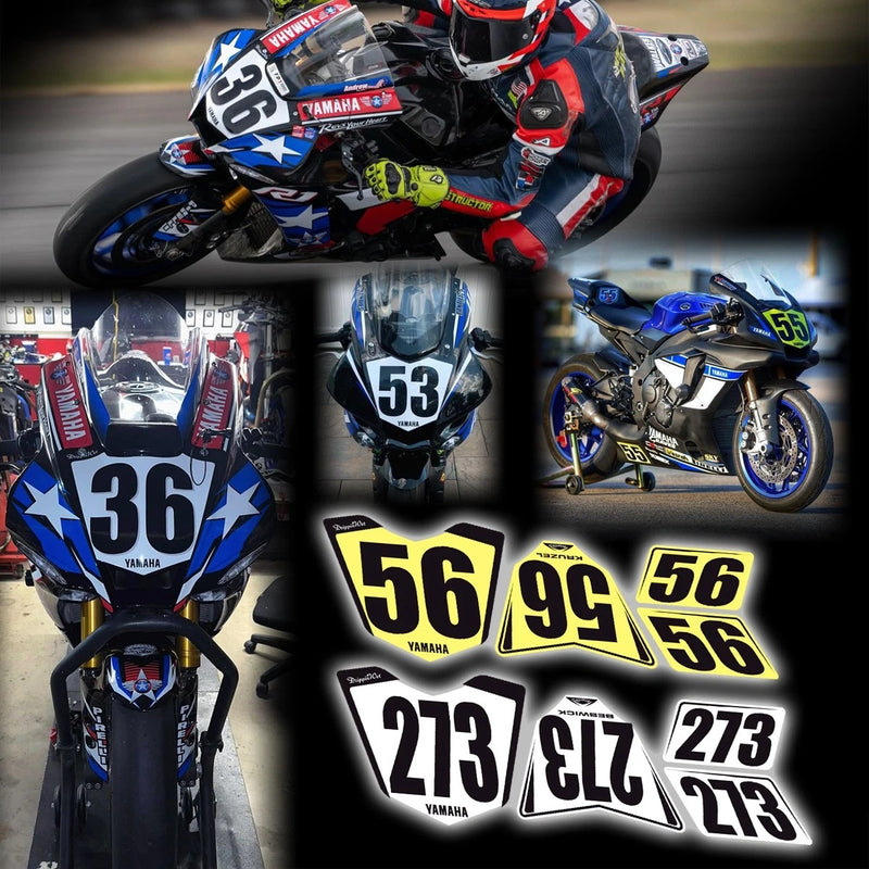 Trackday / Race Number Plates 4 Piece Kits '15 -'25 Yamaha R1