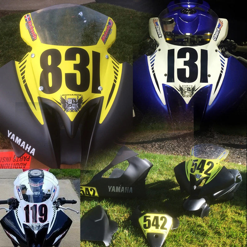 Trackday / Race Number Plates 4 Piece Kits '08 -'16 Yamaha R6
