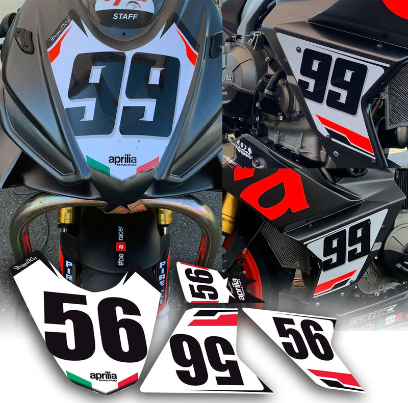 Trackday / Race Number Plates 4 Piece Kits '21 -'24 Aprilia RS660