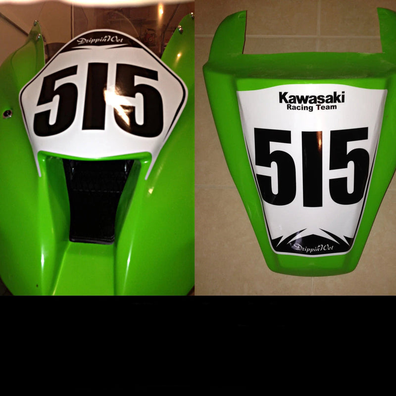 Trackday / Race Number Plates 4 Piece Kits '11 -'15 Kawasaki ZX10R