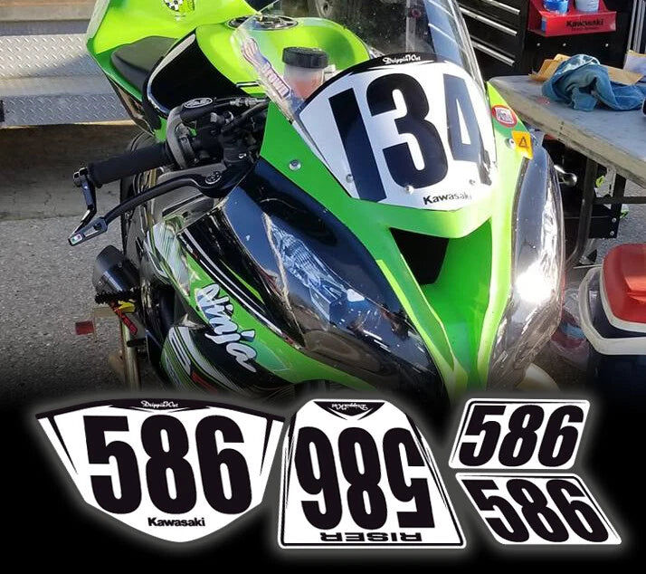 Trackday / Race Number Plates 4 Piece Kits '13-'18 Kawasaki ZX6R