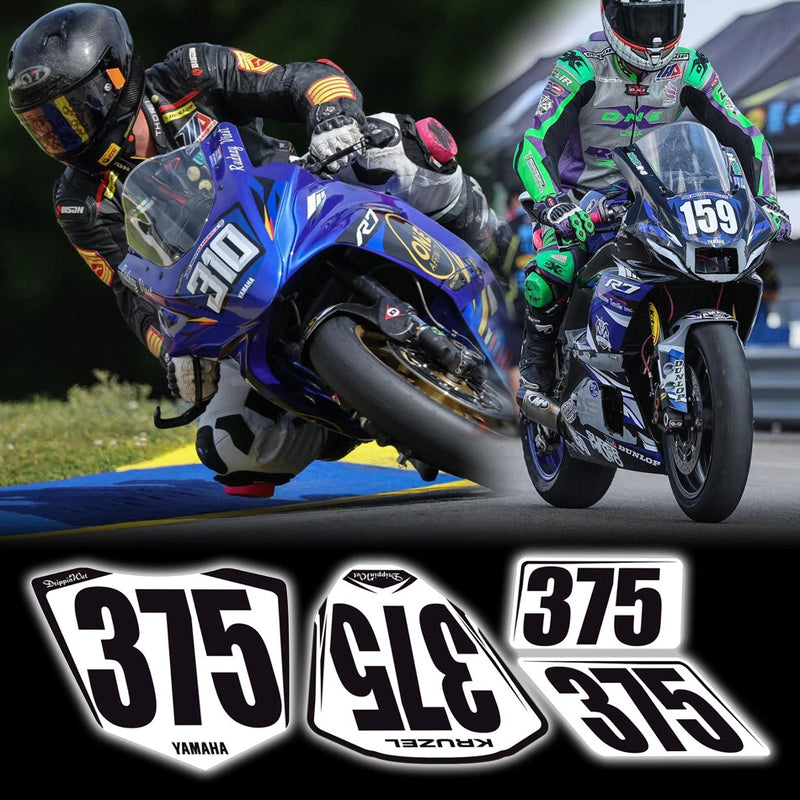Trackday / Race Number Plates 4 Piece Kits '22 -'25 Yamaha R7