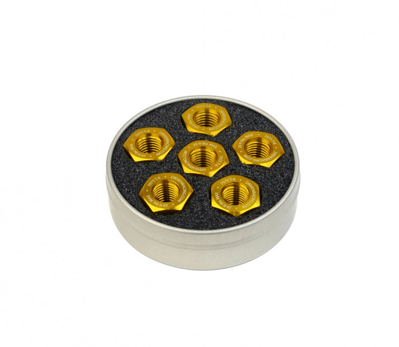 DRIVEN RACING Aluminum Sprocket Nuts - Gold - M10 x 1.25 DSNGD