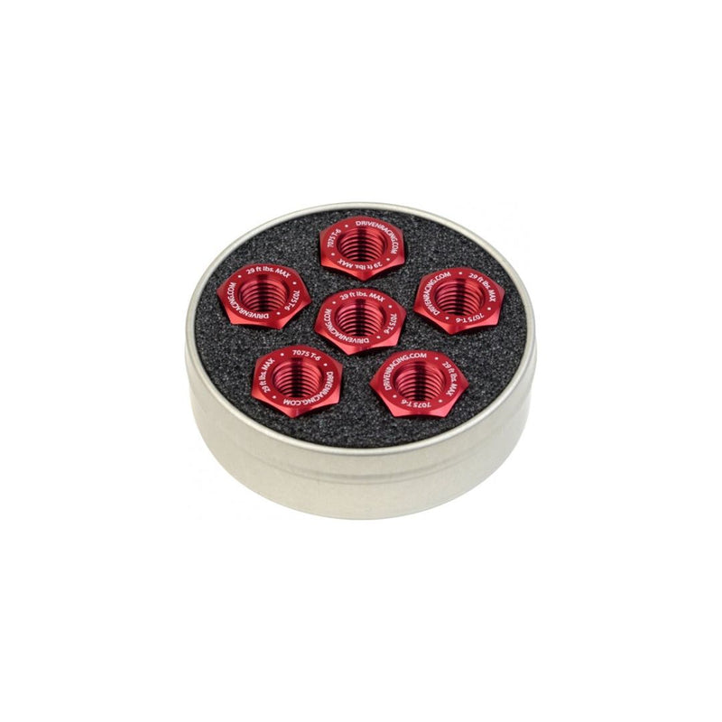 Tuercas de piñón de aluminio DRIVEN RACING - Rojas - M8 x 1,25 DSN-02-RD