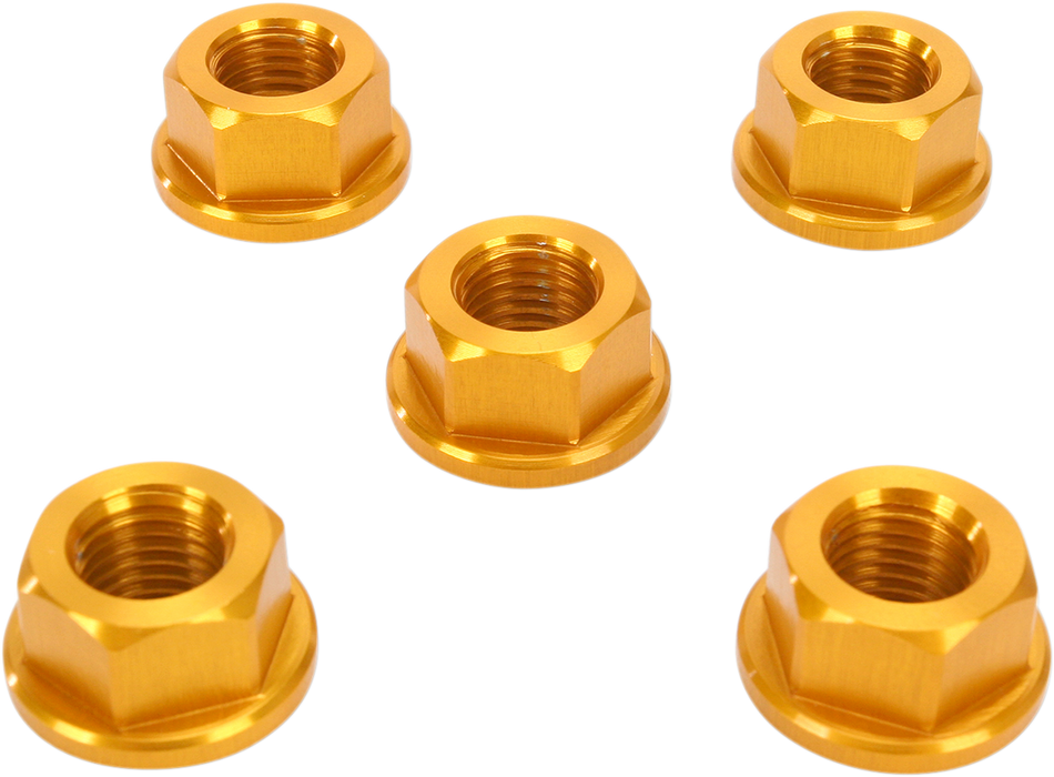 DRIVEN RACING Aluminum Sprocket Nuts - Gold - M10 x 1.25 DSN5GD