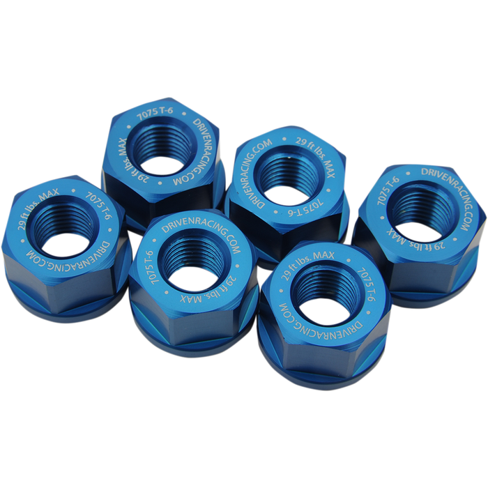 Tuercas de piñón de aluminio DRIVEN RACING - Azul - M10 x 1,25 DSNBL