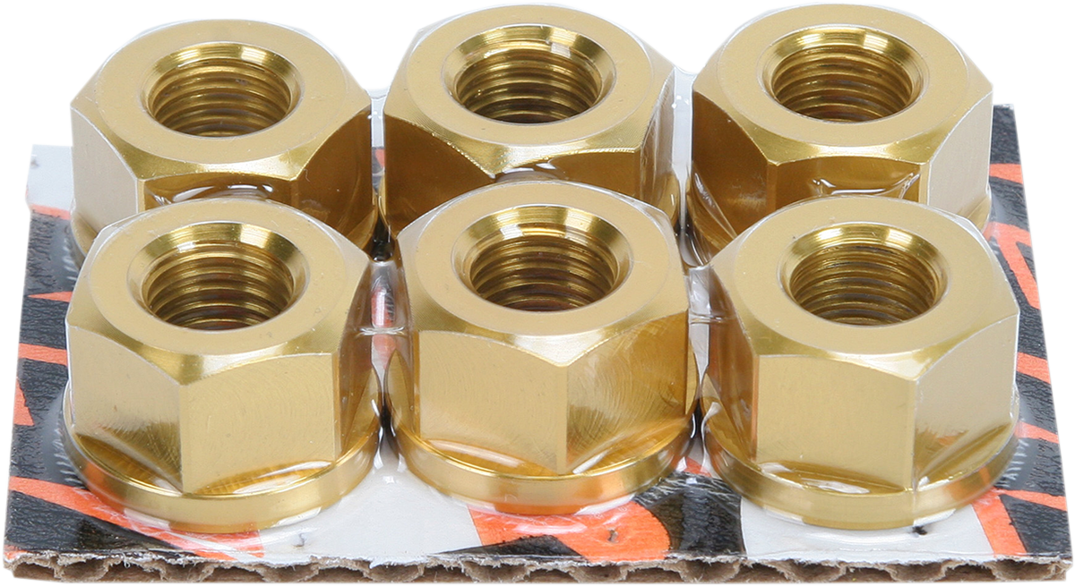 DRIVEN RACING Aluminum Sprocket Nuts - Gold - M10 x 1.25 DSNGD