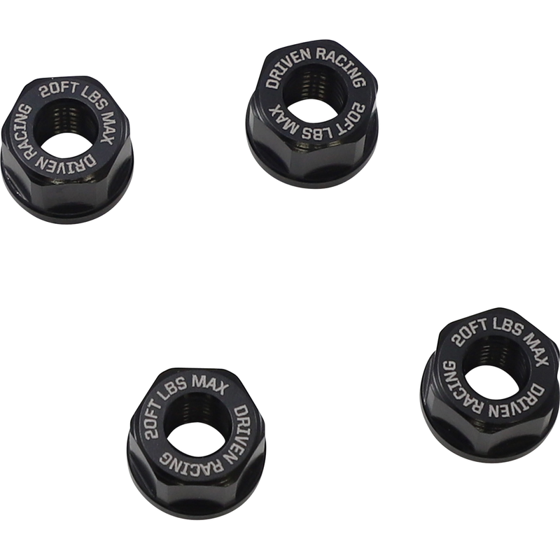 DRIVEN RACING Aluminum Sprocket Nuts - Black - M8 x 1.25 DSN-02-BK