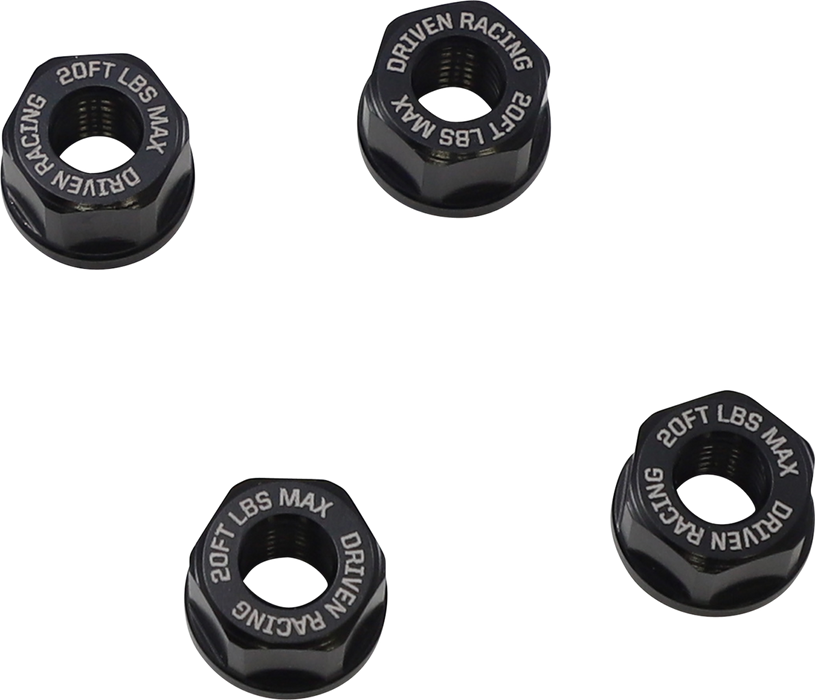 DRIVEN RACING Aluminum Sprocket Nuts - Black - M8 x 1.25 DSN-02-BK