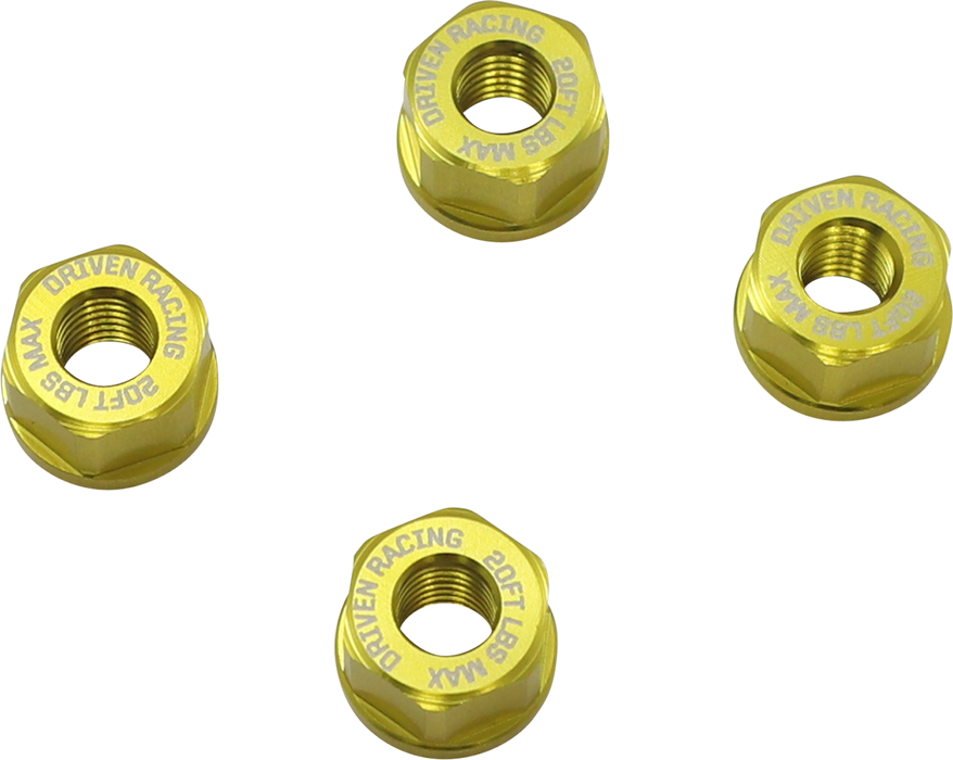 DRIVEN RACING Aluminum Sprocket Nuts - Gold - M8 x 1.25 DSN-02-GD