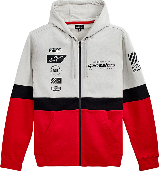 ALPINESTARS Position Zip Hoodie - Silver/Black/Red - Medium 1212-530221096M