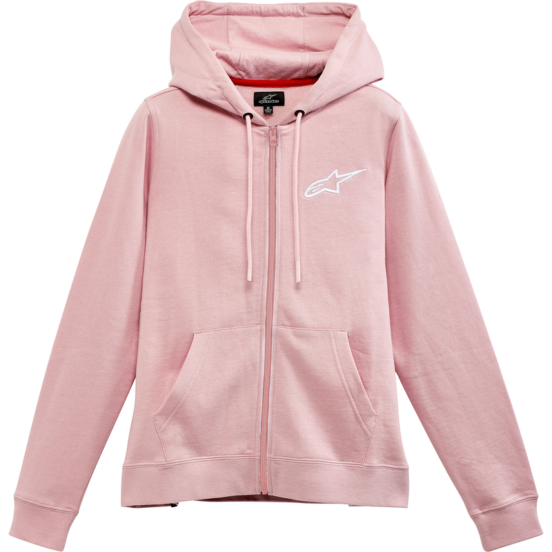 Sudadera con capucha y cremallera Ageless para mujer de ALPINESTARS, rosa y blanco, talla mediana 1232518003110M