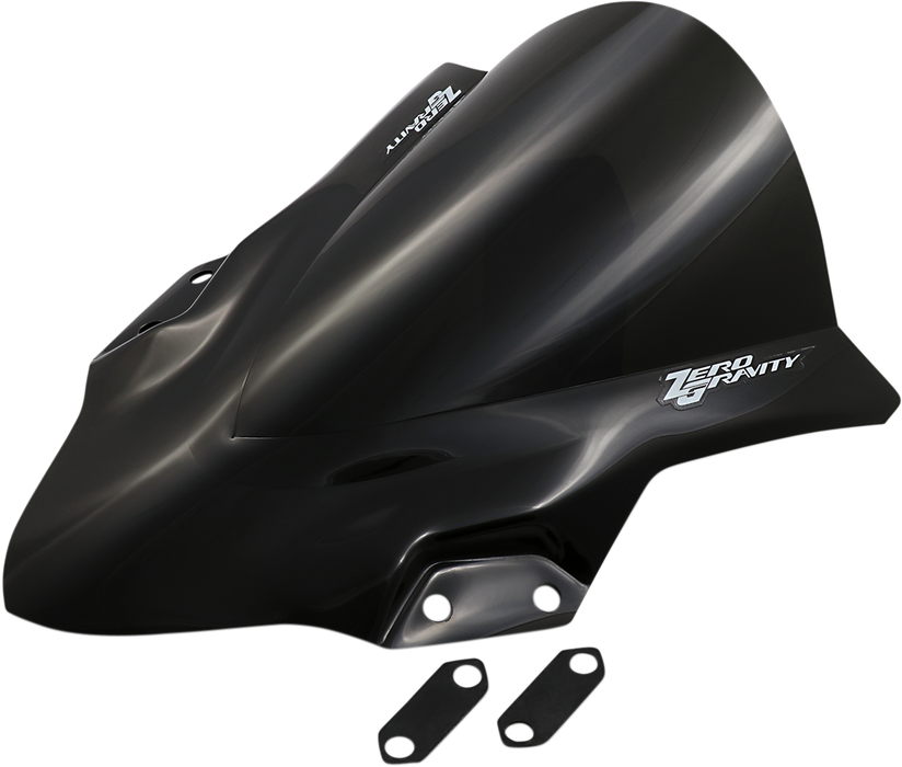 ZERO GRAVITY Double Bubble Windscreen - Dark Smoke - Kawasaki Ninja 400 '18-'24