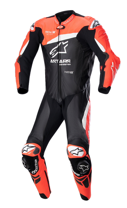 ALPINESTARS GP Plus v4 Leather Suit - Black/Red Fluo/White