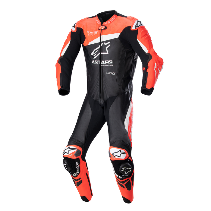 Mono de cuero ALPINESTARS GP Plus v4 - Negro/rojo fluorescente/blanco