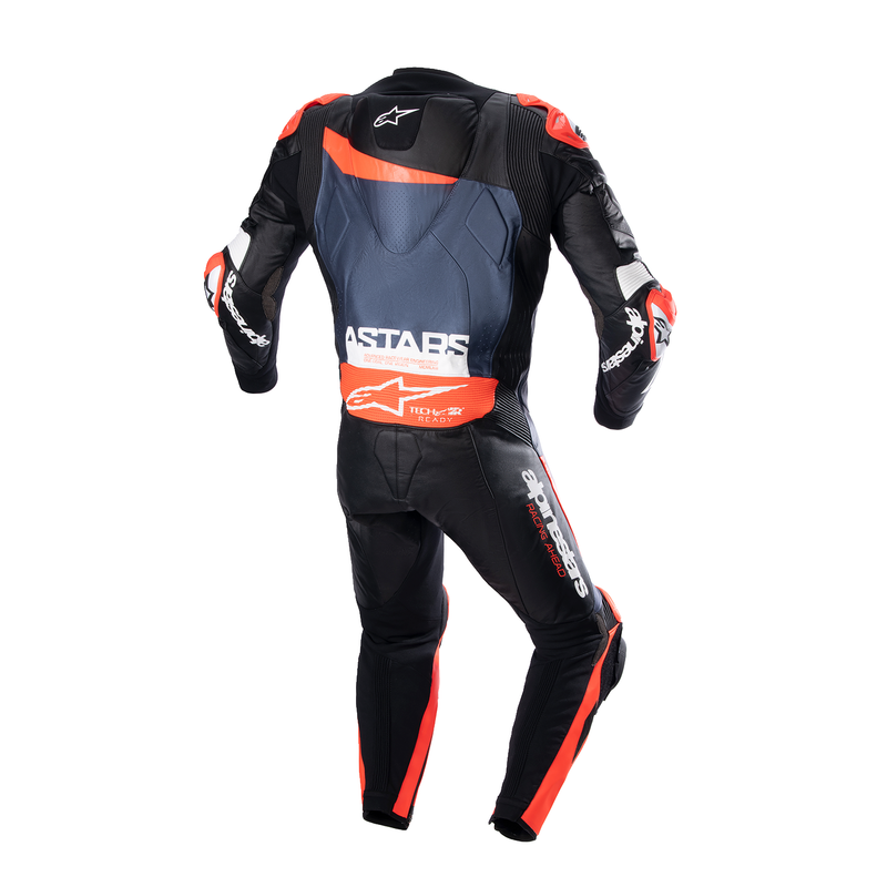 ALPINESTARS GP Plus v4 Leather Suit - Black/Red Fluo/Blue