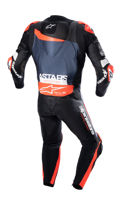 ALPINESTARS GP Plus v4 Leather Suit - Black/Red Fluo/Blue