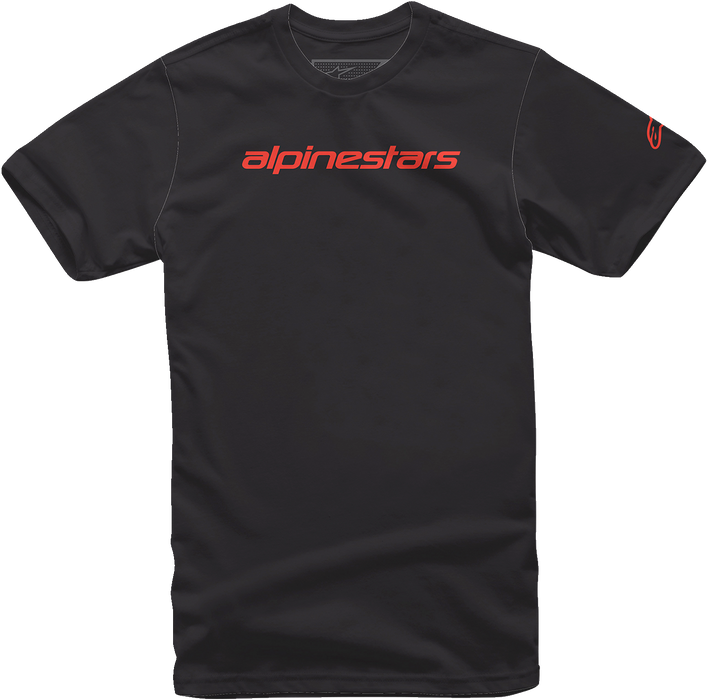 ALPINESTARS Linear Wordmark T-Shirt - Black/Warm Red - 2XL 12127202015232X