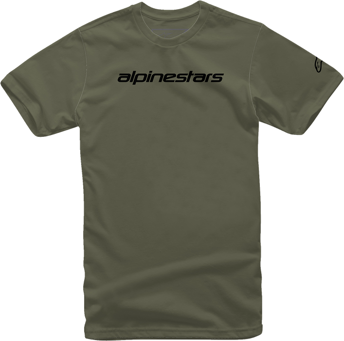 ALPINESTARS Linear Wordmark T-Shirt - Military/Black - Medium 1212720206910M