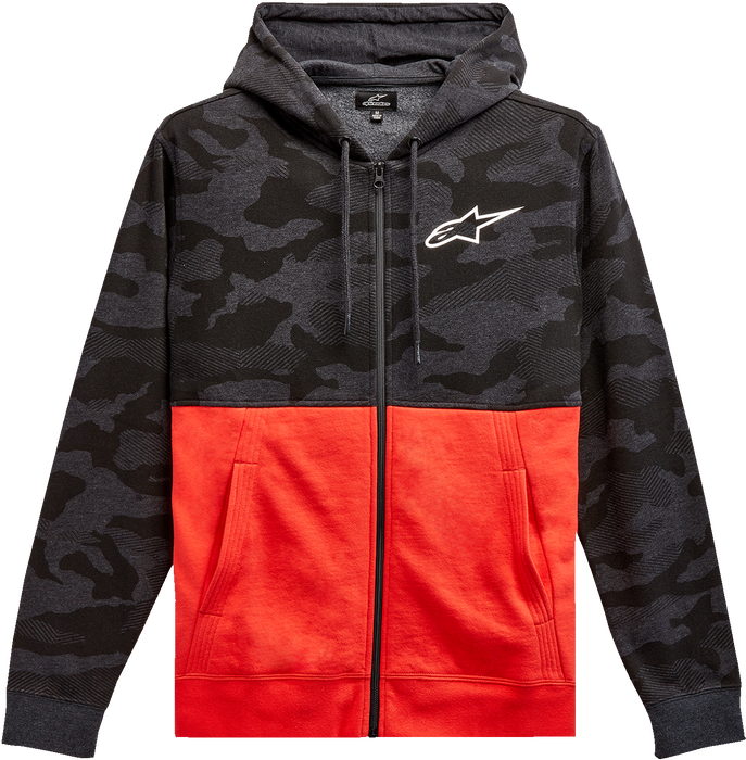 ALPINESTARS Camo Block Hoodie - Charcoal Heather/Warm Red - 2XL 12135105018162X