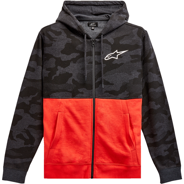 Sudadera con capucha ALPINESTARS Camo Block - Gris carbón/rojo cálido - 2XL 12135105018162X