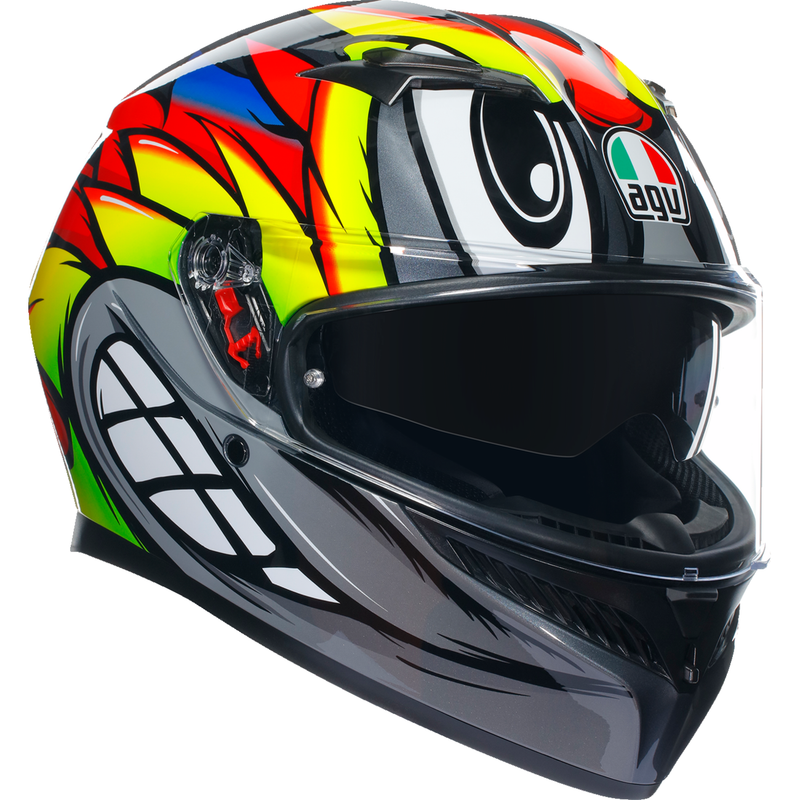 AGV K3 Helmet - Birdy 2.0 - Gray/Yellow/Red