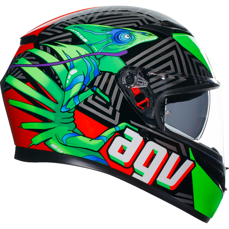 Casco AGV K3 - Kamaleon - Negro/Rojo/Verde