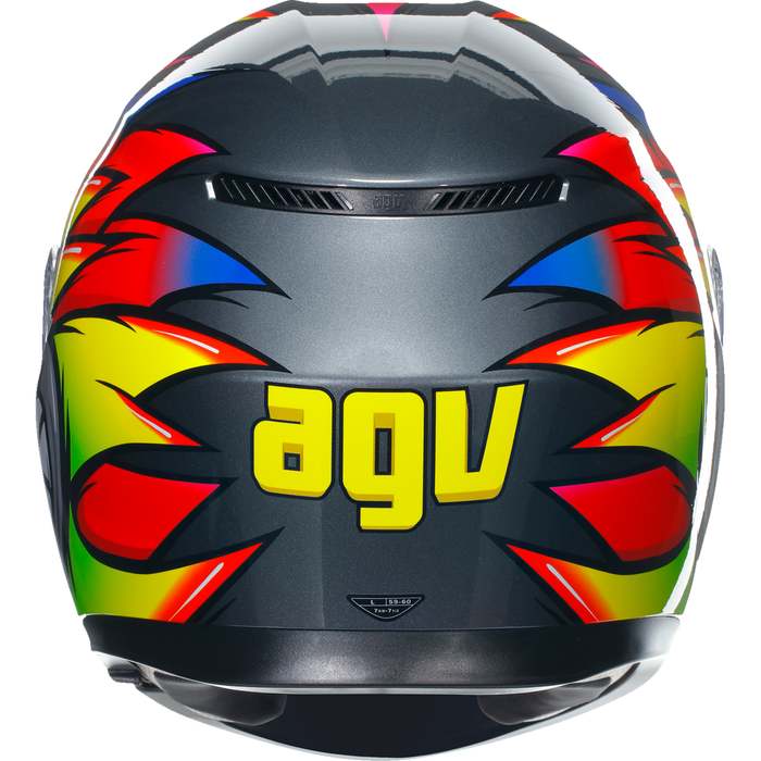 Casco AGV K3 Birdy 2.0 gris/amarillo/rojo