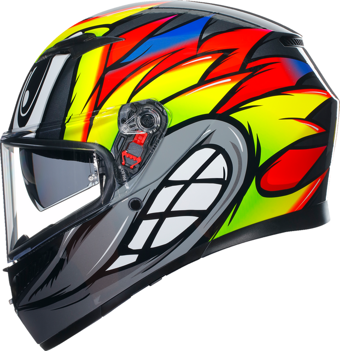 AGV K3 Helmet - Birdy 2.0 - Gray/Yellow/Red