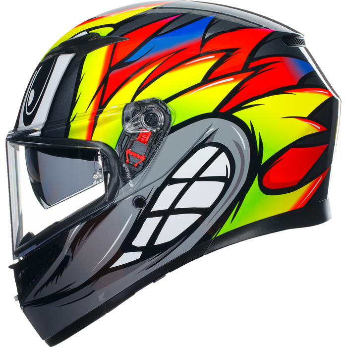 Casco AGV K3 Birdy 2.0 gris/amarillo/rojo