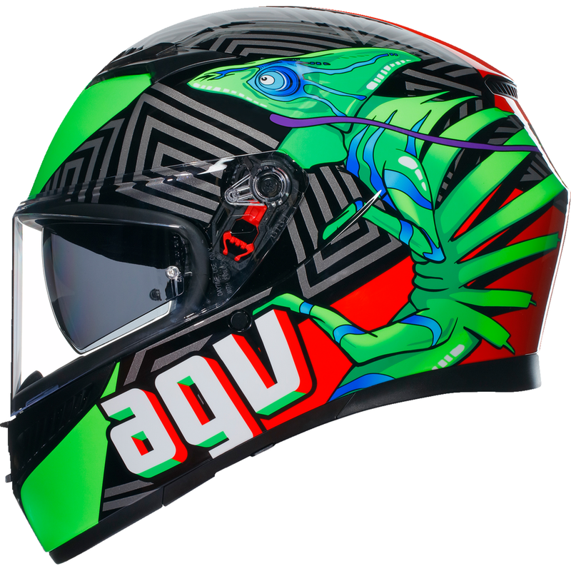 Casco AGV K3 - Kamaleon - Negro/Rojo/Verde