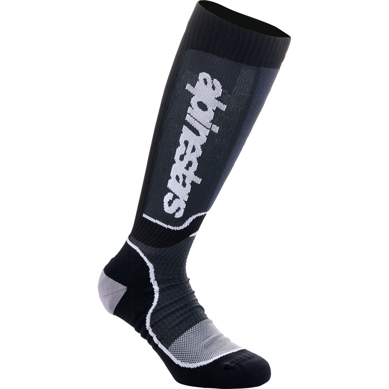 Calcetines MX Plus para jóvenes de ALPINESTARS, color negro y blanco, talla mediana y grande, 4742324-12-ML