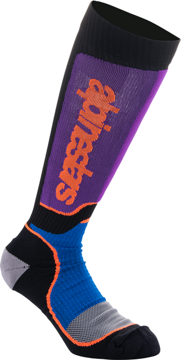 ALPINESTARS Youth MX Plus Socks - Black/Purple/Blue/Orange - Medium/Large 4742324-1246-ML