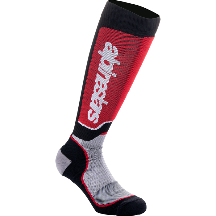 Calcetines ALPINESTARS MX Plus - Negro/Rojo/Gris - Grande 4702324-1215-L