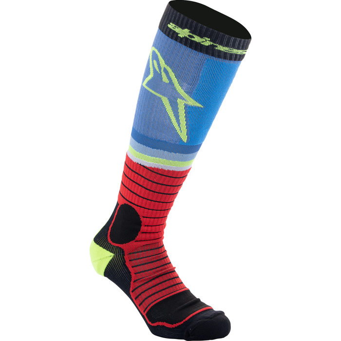 Calcetines ALPINESTARS MX Pro - Negro/Rojo/Azul/Amarillo - Mediano 4701524-1212-M