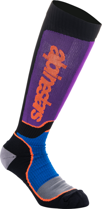 ALPINESTARS MX Plus Socks - Black/Purple/Blue/Orange - Medium 4702324-1246-M