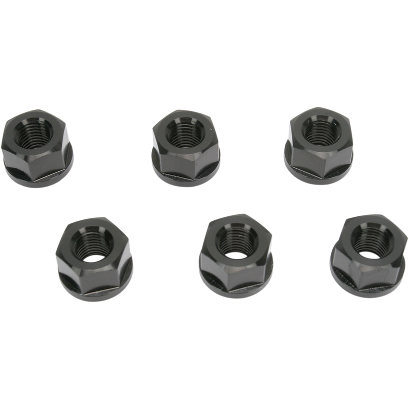 DRIVEN RACING Aluminum Sprocket Nuts - Black - M10 x 1.25 DSNBK