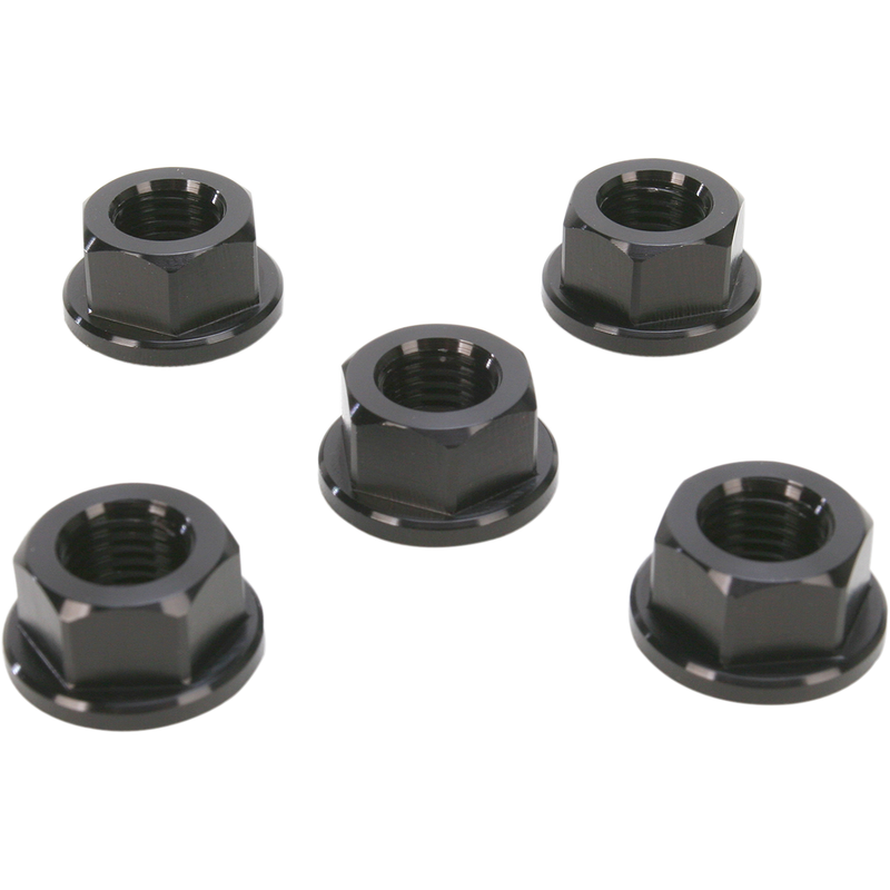 DRIVEN RACING Aluminum Sprocket Nuts - Black - M10 x 1.25 DSN5BK