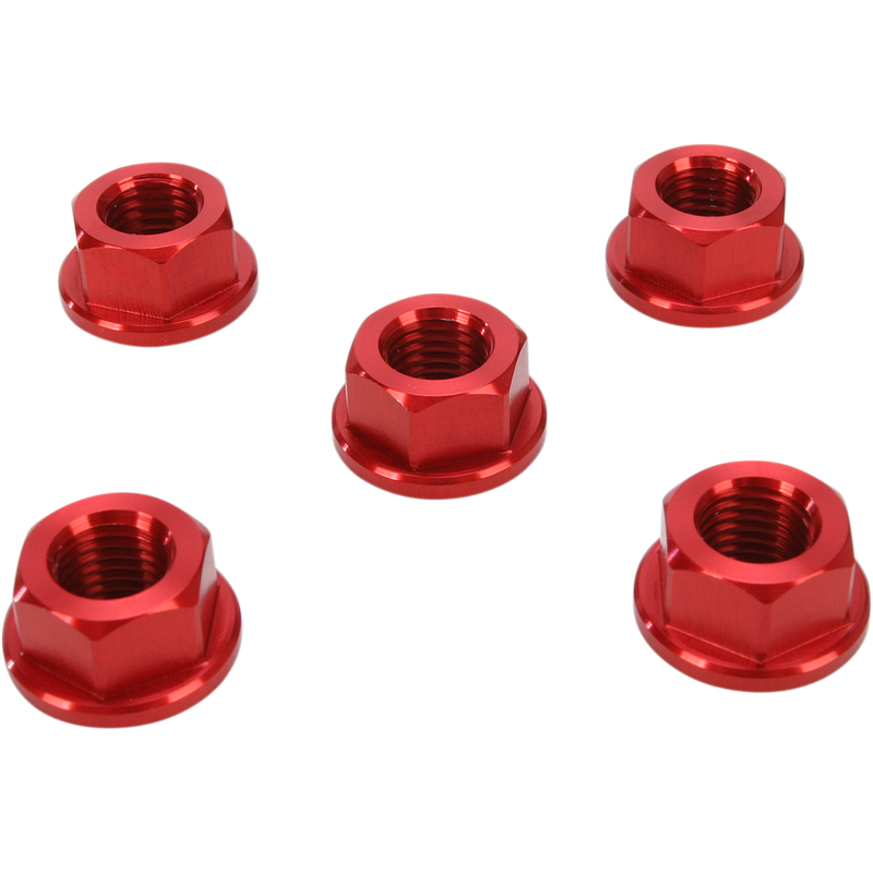 DRIVEN RACING Aluminum Sprocket Nuts - Red - M10 x 1.25 DSN5RD
