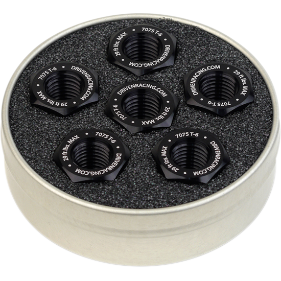DRIVEN RACING Aluminum Sprocket Nuts - Black - M10 x 1.0 DSN6BK