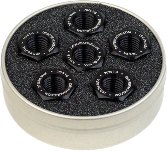 DRIVEN RACING Aluminum Sprocket Nuts - Black - M10 x 1.0 DSN6BK