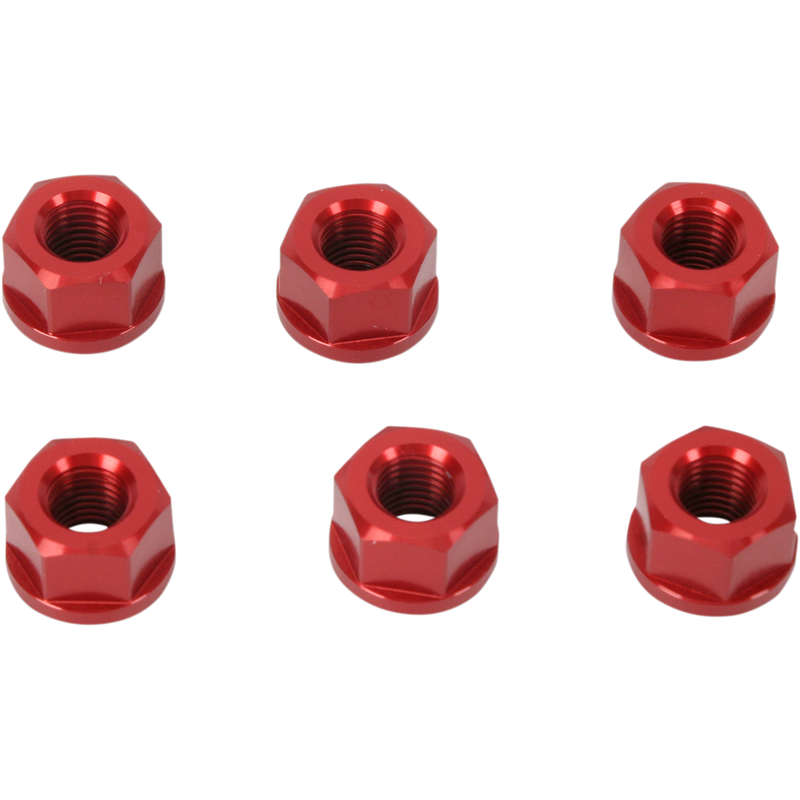DRIVEN RACING Aluminum Sprocket Nuts - Red - M10 x 1.25 DSNRD