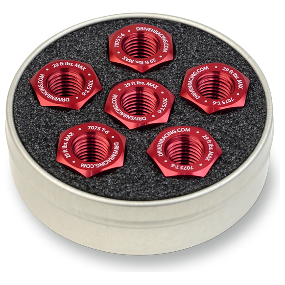 DRIVEN RACING Aluminum Sprocket Nuts - Red - M10 x 1.0 DSN6RD